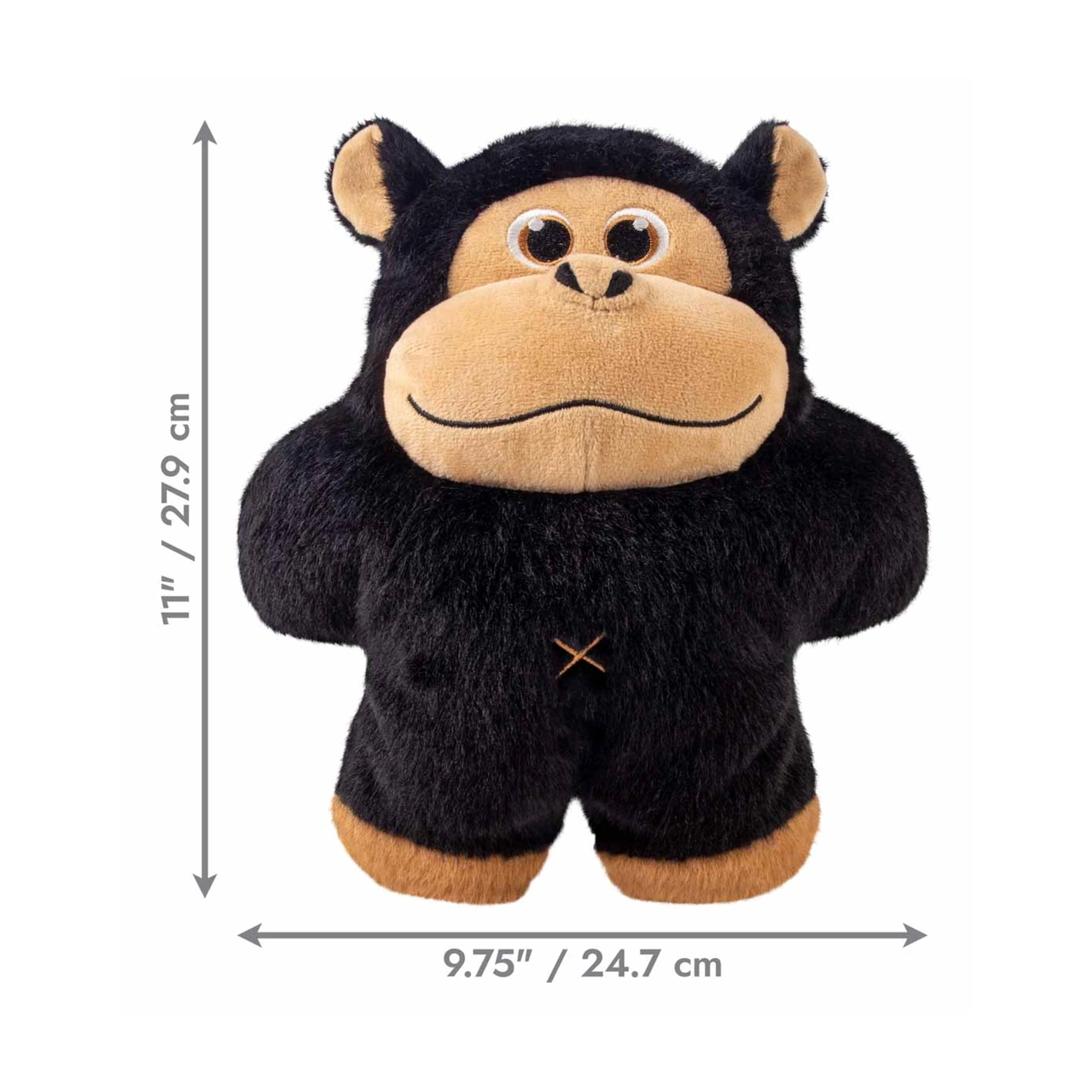 KONG Snuzzles Gorilla 28 x 25 x 10 cm - blød bamse med dyb lyd